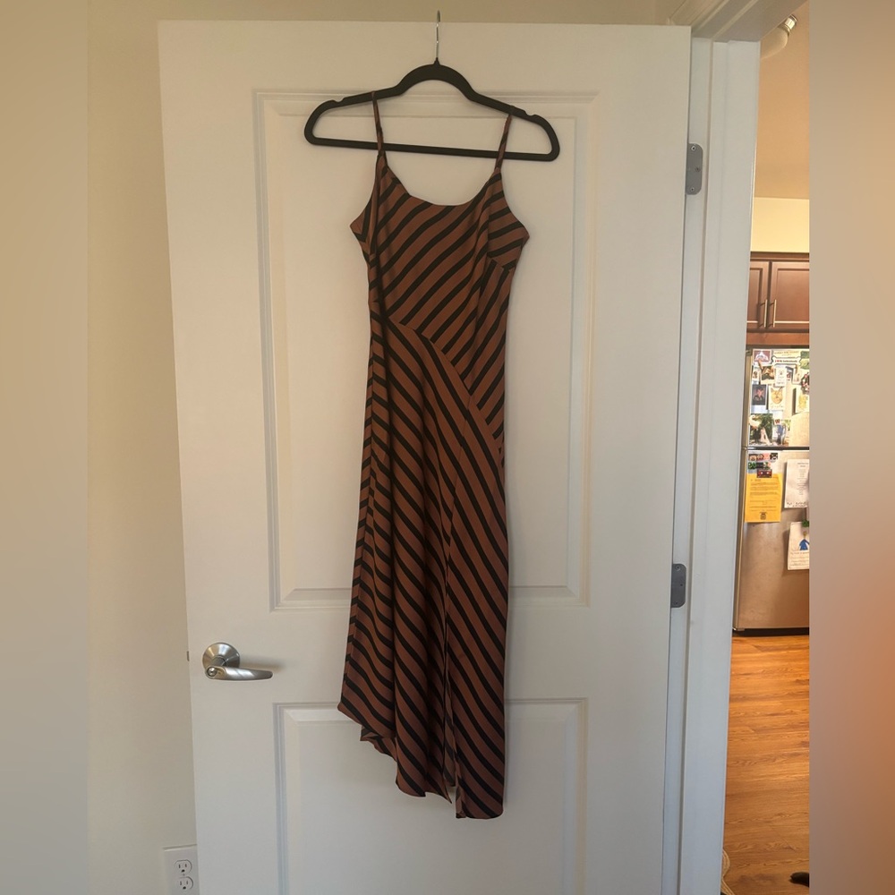 A New Day Brown and Black Asymmetrical Sundress
